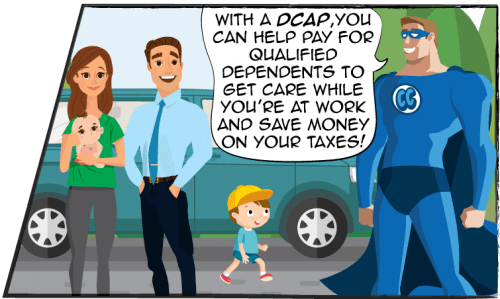 With a DCAP, you can help pay for qualified dependents to get care while you're at work and save money on your taxes!