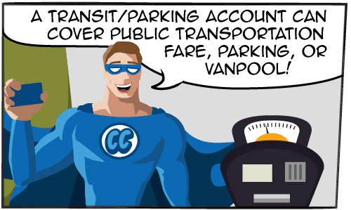 A Transit account can cover public transportation fare, parking, or vanpool!